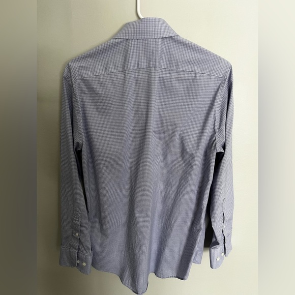 Bonobos Jetsetter Stretch Dress Shirt 15.5” x 33” in Navy Lavender Check - Picture 2 of 4